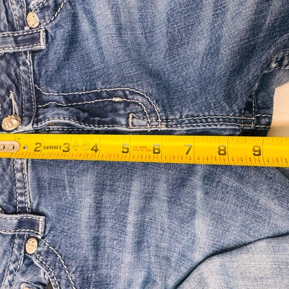 Miss Me Boot Cut Blue Jeans size 33 with Black Details - Picture 12 of 13